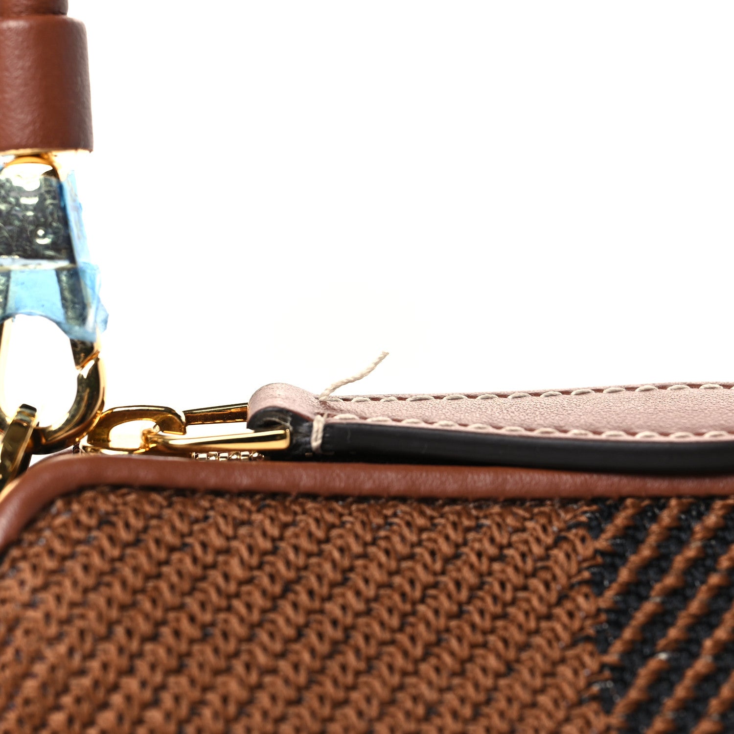 Burberry Canvas Calfskin Check Knitted Small Olympia Birch Brown 9 of 9