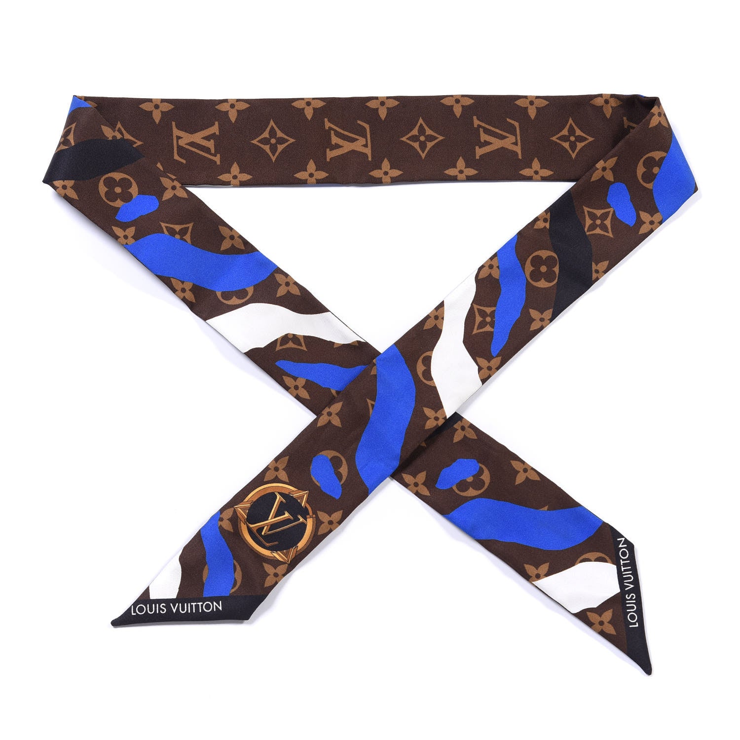 Louis Vuitton X LOL Silk Monogram BB Bandeau Blue Silver 1 of 3