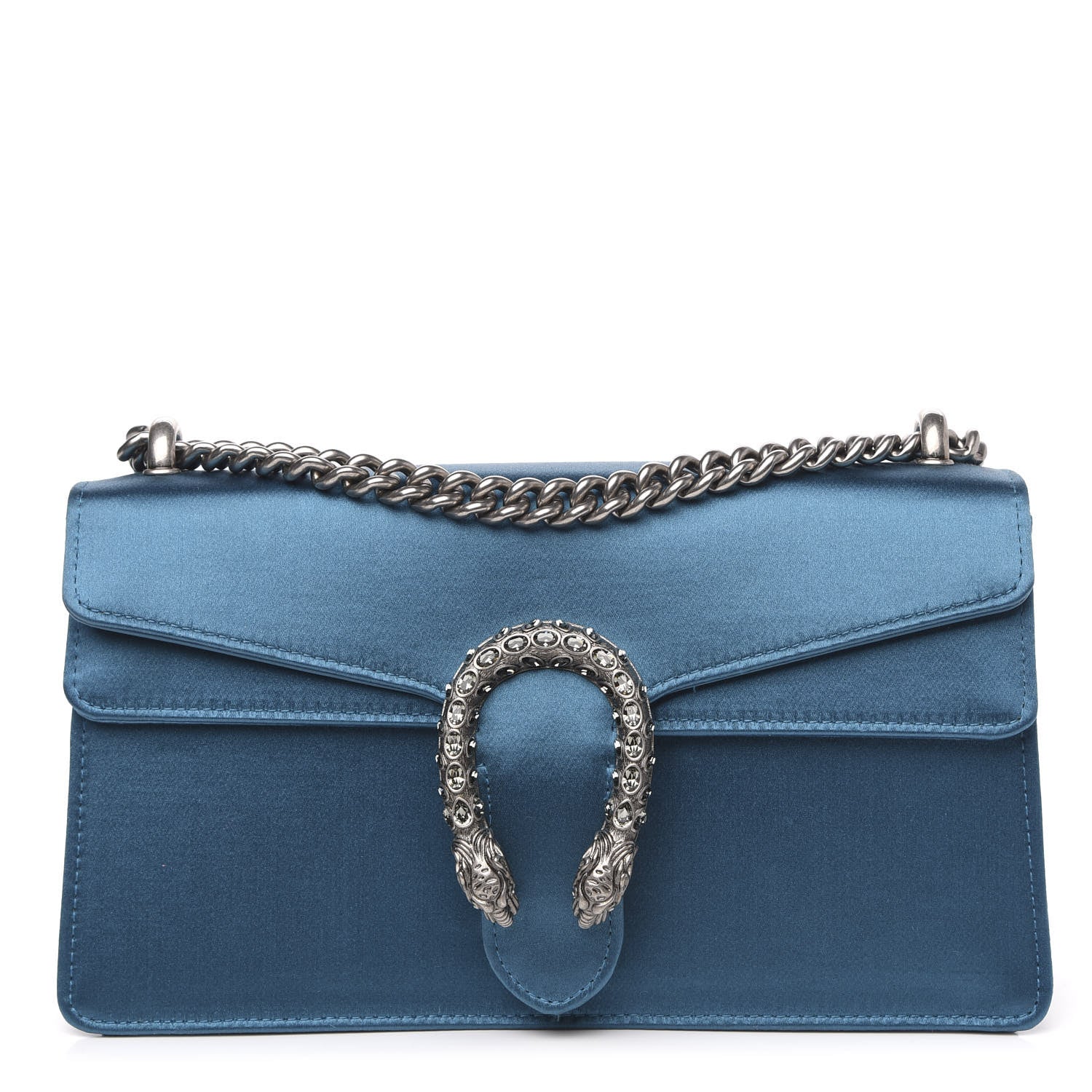 Gucci Satin Silk Crystal Small Dionysus Shoulder Bag Turchese Black Diamond 1 of 14