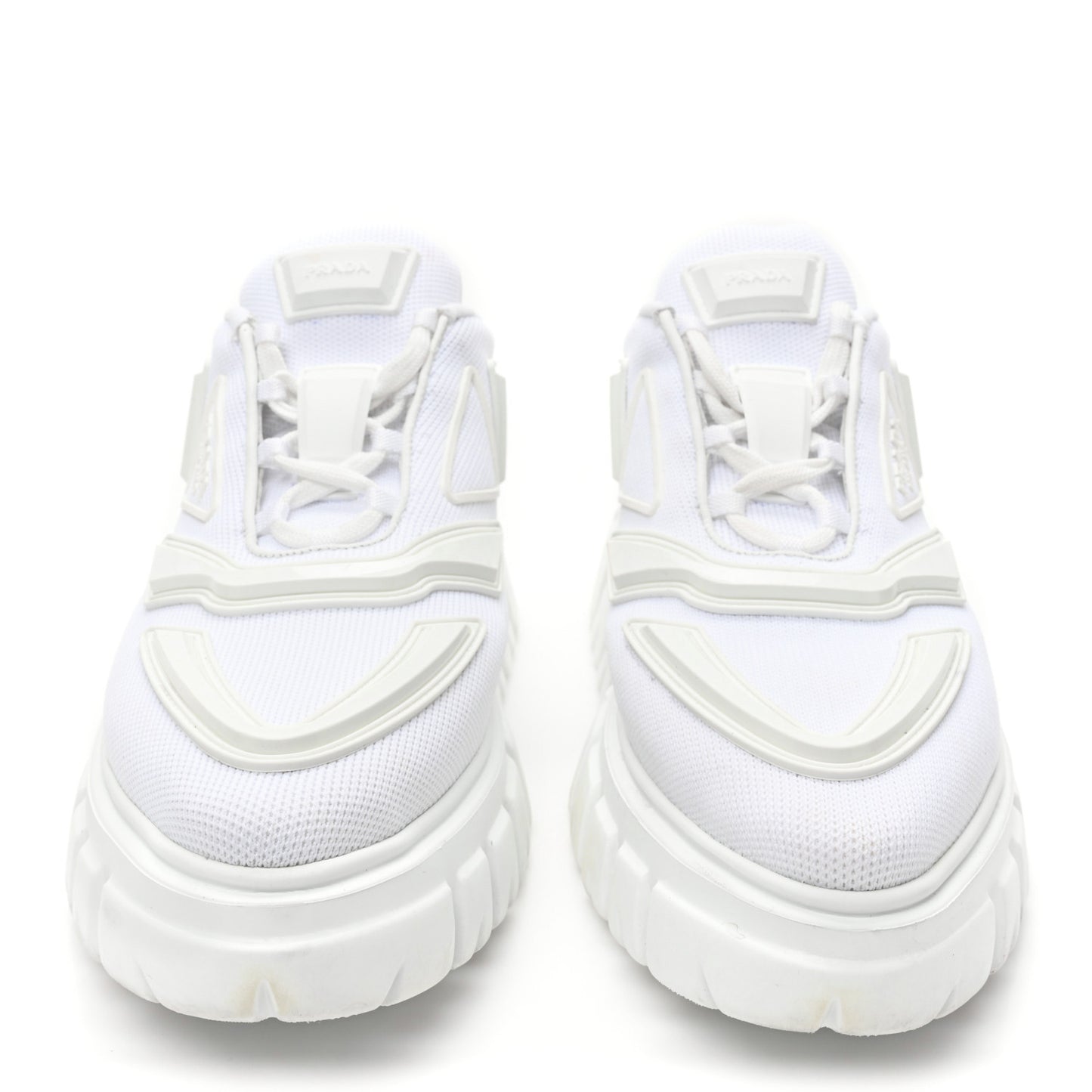 Rubber Technical Knit Fabric Triangle Logo Evolution 55mm Sneakers 39 White