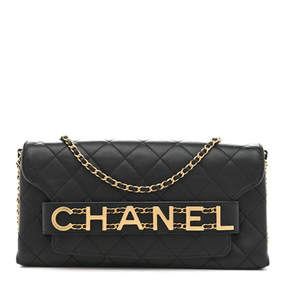 Chanel Calfskin Quilted Enchained Clutch Black 1 of 13