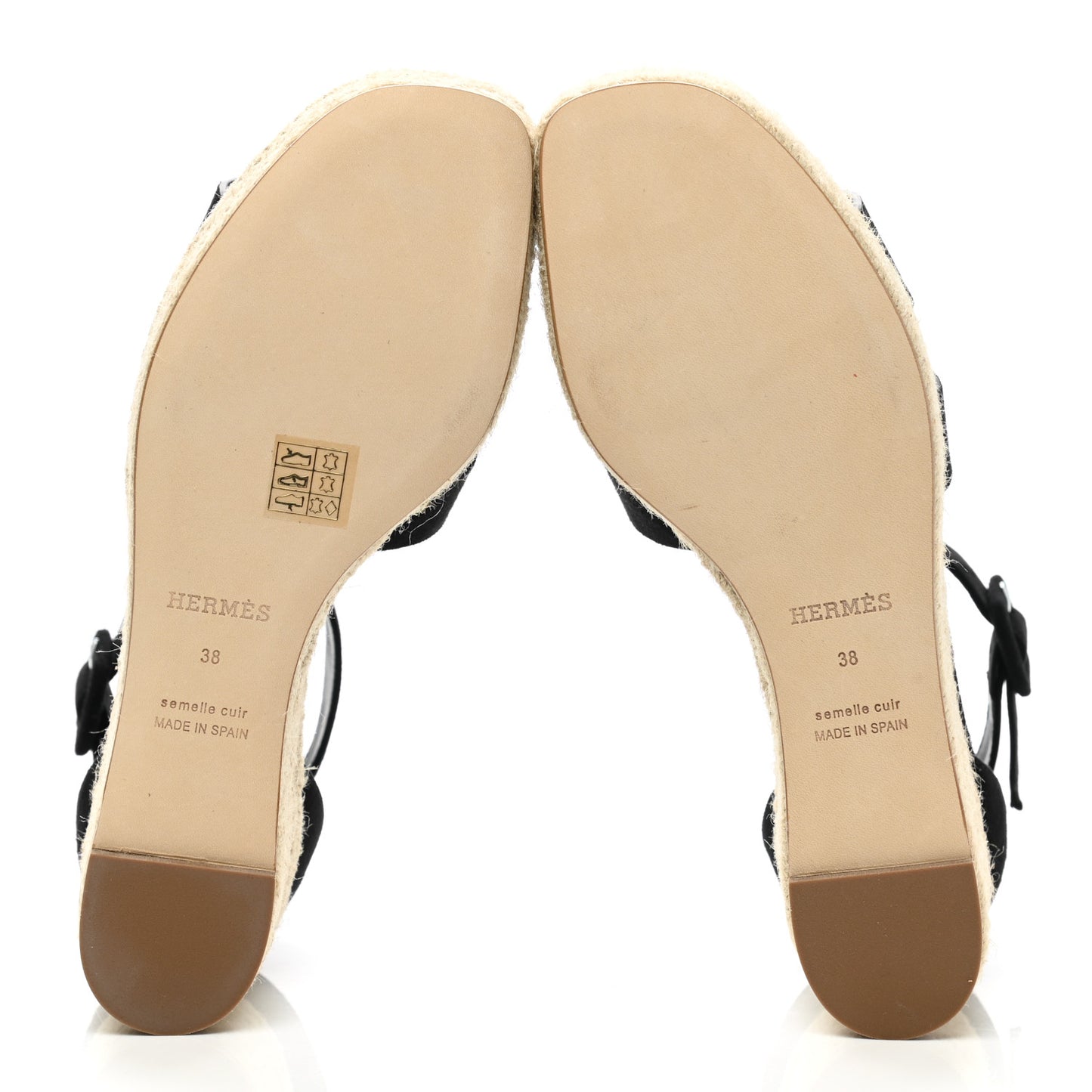 Suede Elda Espadrille Wedge Sandals 38 Black