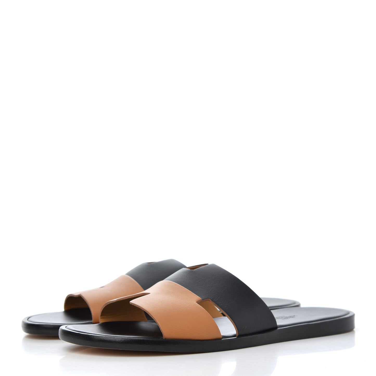 Calfskin Mens Izmir Sandals 43.5 Black Naturel