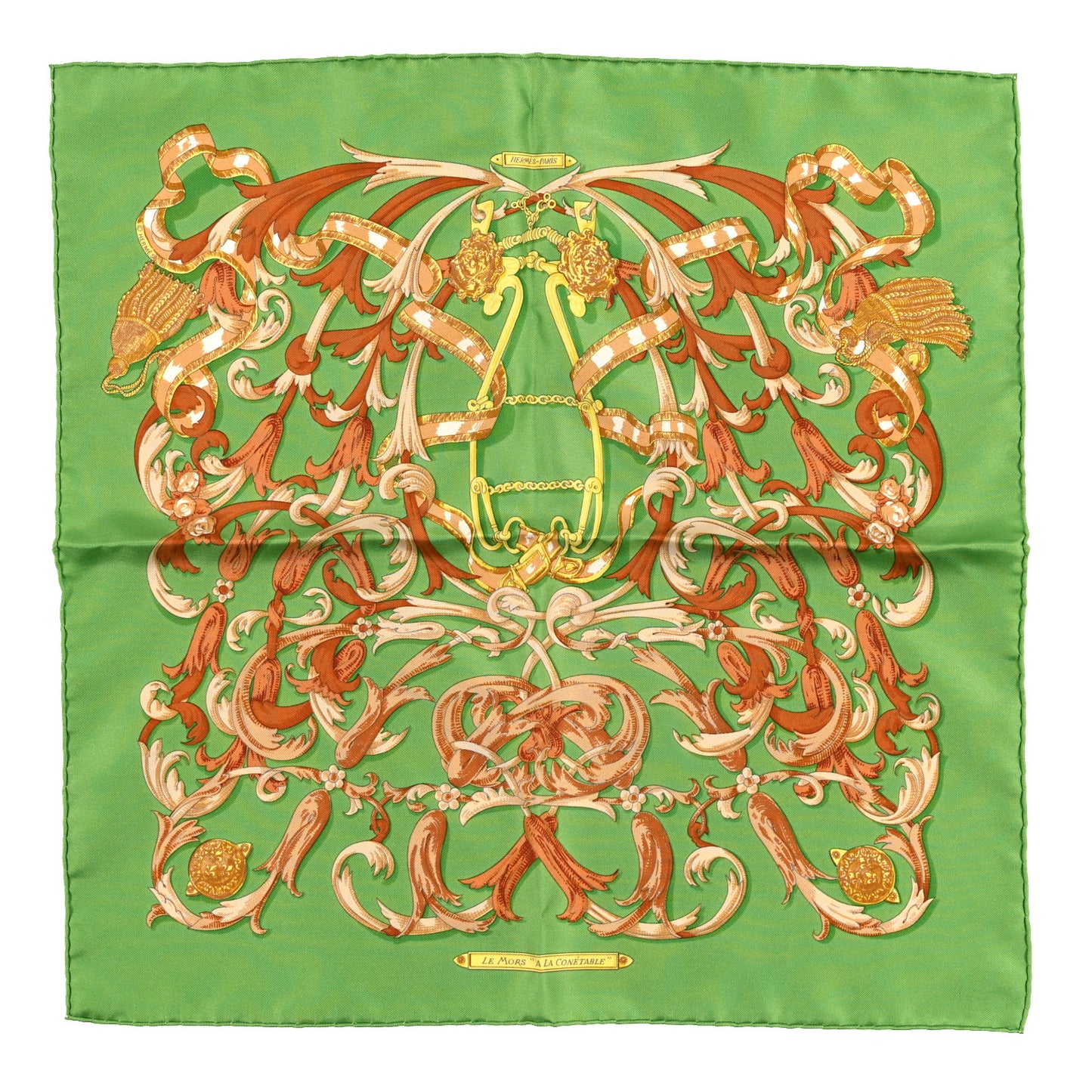 Silk Le Mors A La Conetable Pocket Square Vif Sable Chaudron