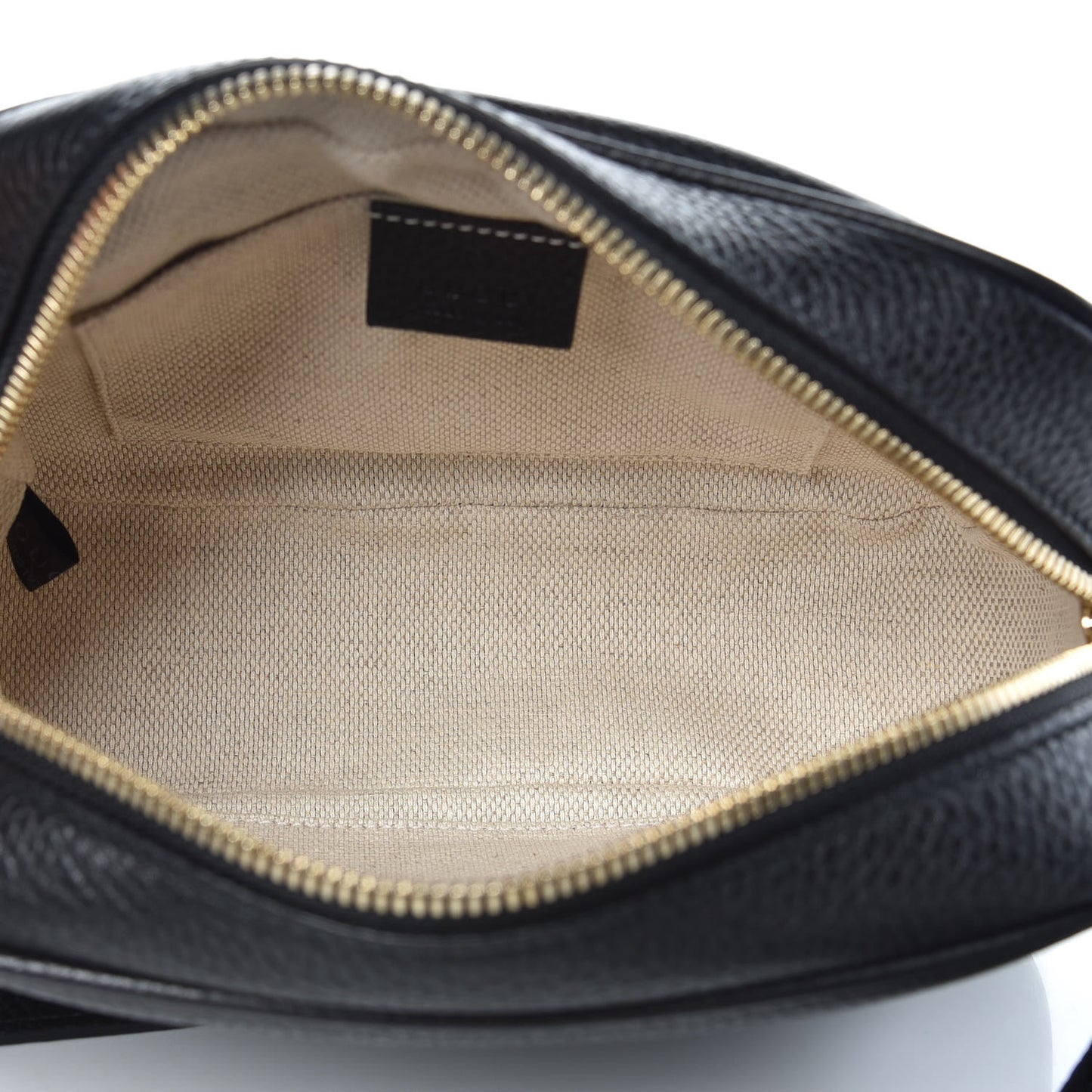 Pebbled Calfskin Small Soho Disco Bag Black