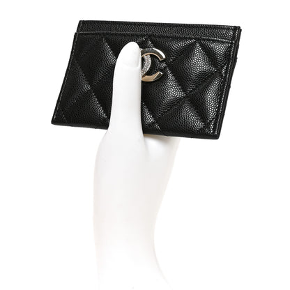 Chanel Caviar Quilted Crystal Card Holder Black 2 of 9