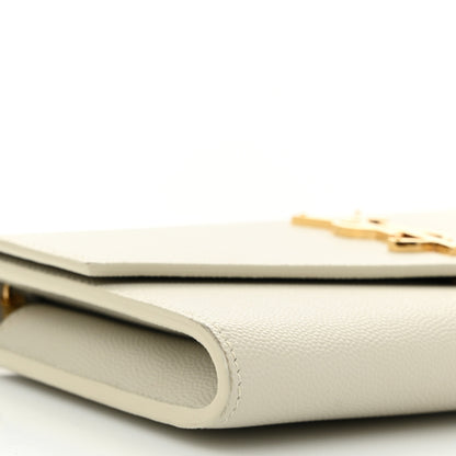 Saint Laurent Grain De Poudre Monogram Uptown Chain Wallet Crema Soft 10 of 14