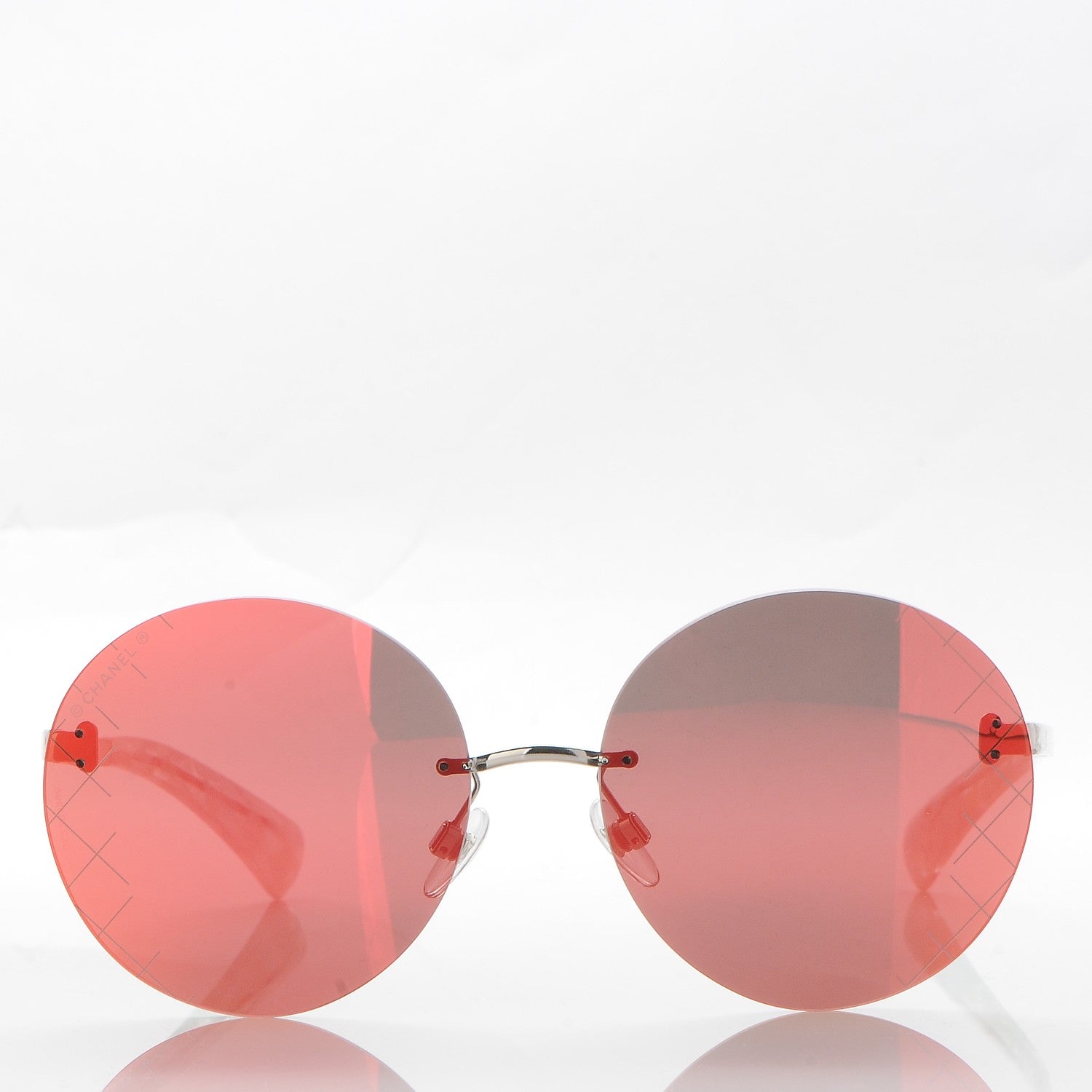 Chanel Mirrored Round Sunglasses 4216 Red 2 of 9