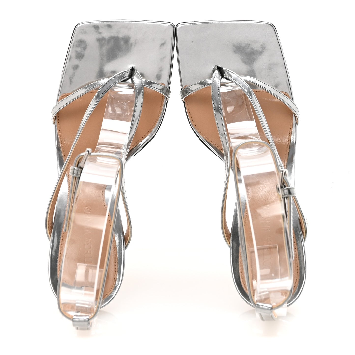 Laser Nappa Stretch Multi Strap 90mm Sandals 35 Moon Drop