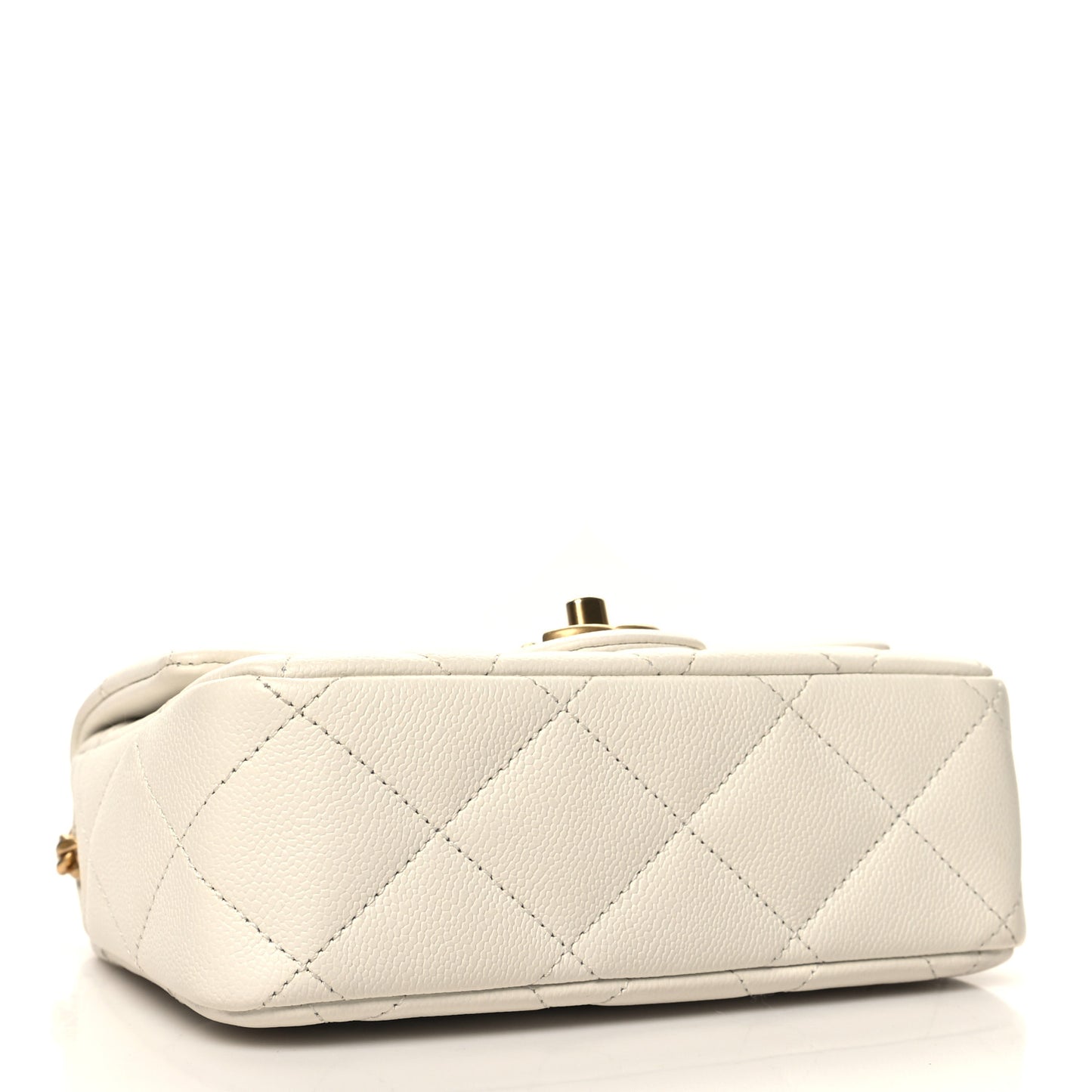 Caviar Quilted Mini Sweetheart Flap White