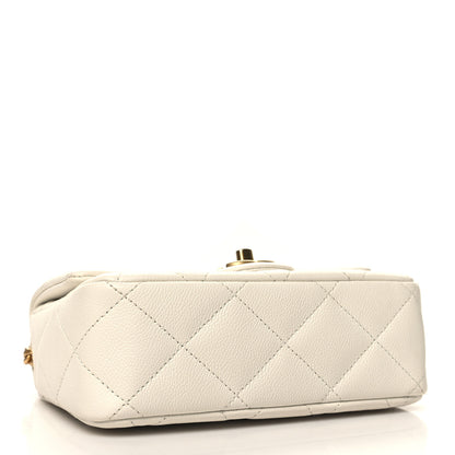 Chanel Caviar Quilted Mini Sweetheart Flap White 4 of 11