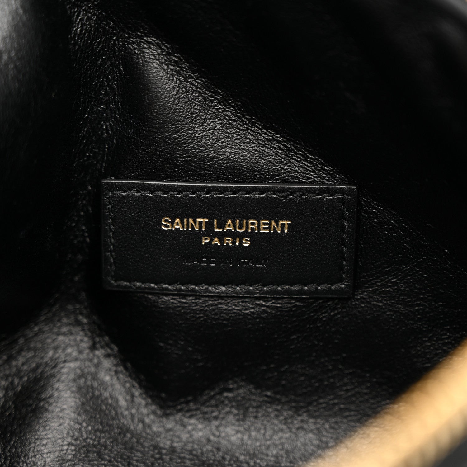 Saint Laurent Lambskin Quilted Gaby Zipped Pouch Black 6 of 10