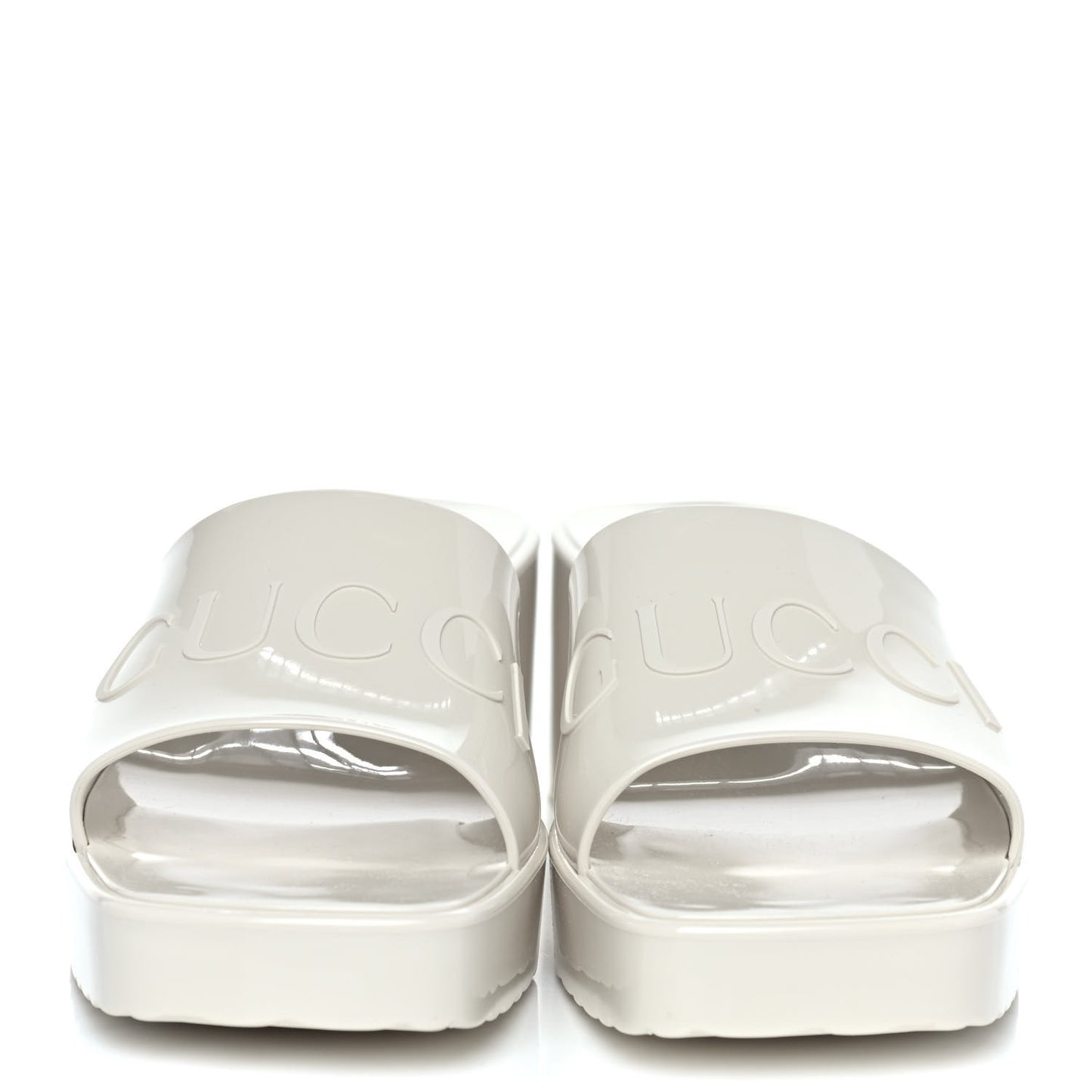 Rubber Gucci Logo Womens Platform 20/60mm Slide Sandals 39 Mystic White