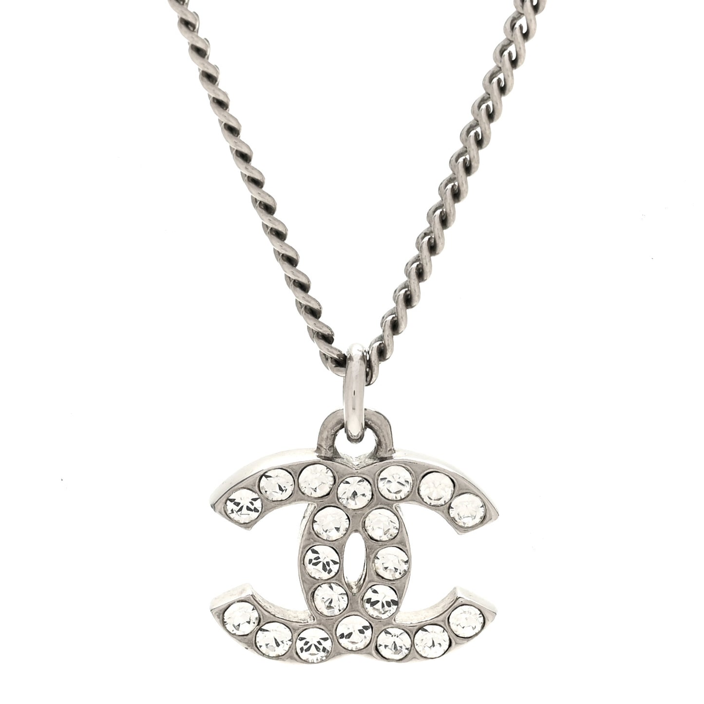 Crystal Timeless CC Necklace Silver