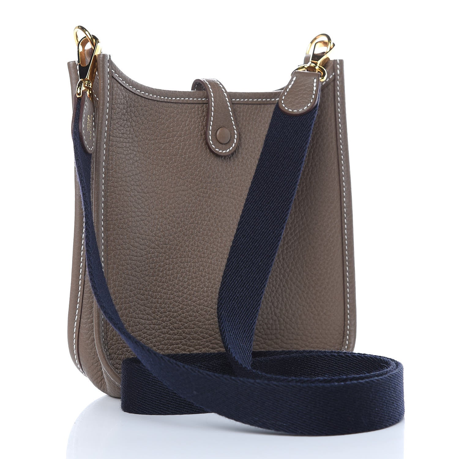 Hermes Taurillon Clemence Amazone Evelyne TPM Etoupe Bleu Indigo 3 of 11