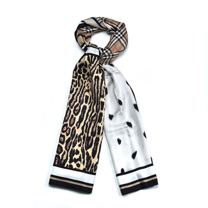 Burberry Silk Vintage Check Animal Print Scarf Archive Beige 1 of 5