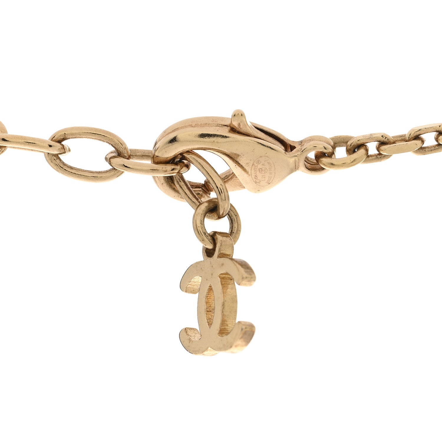 Chanel Crystal Pearl Necklace Gold 5 of 7