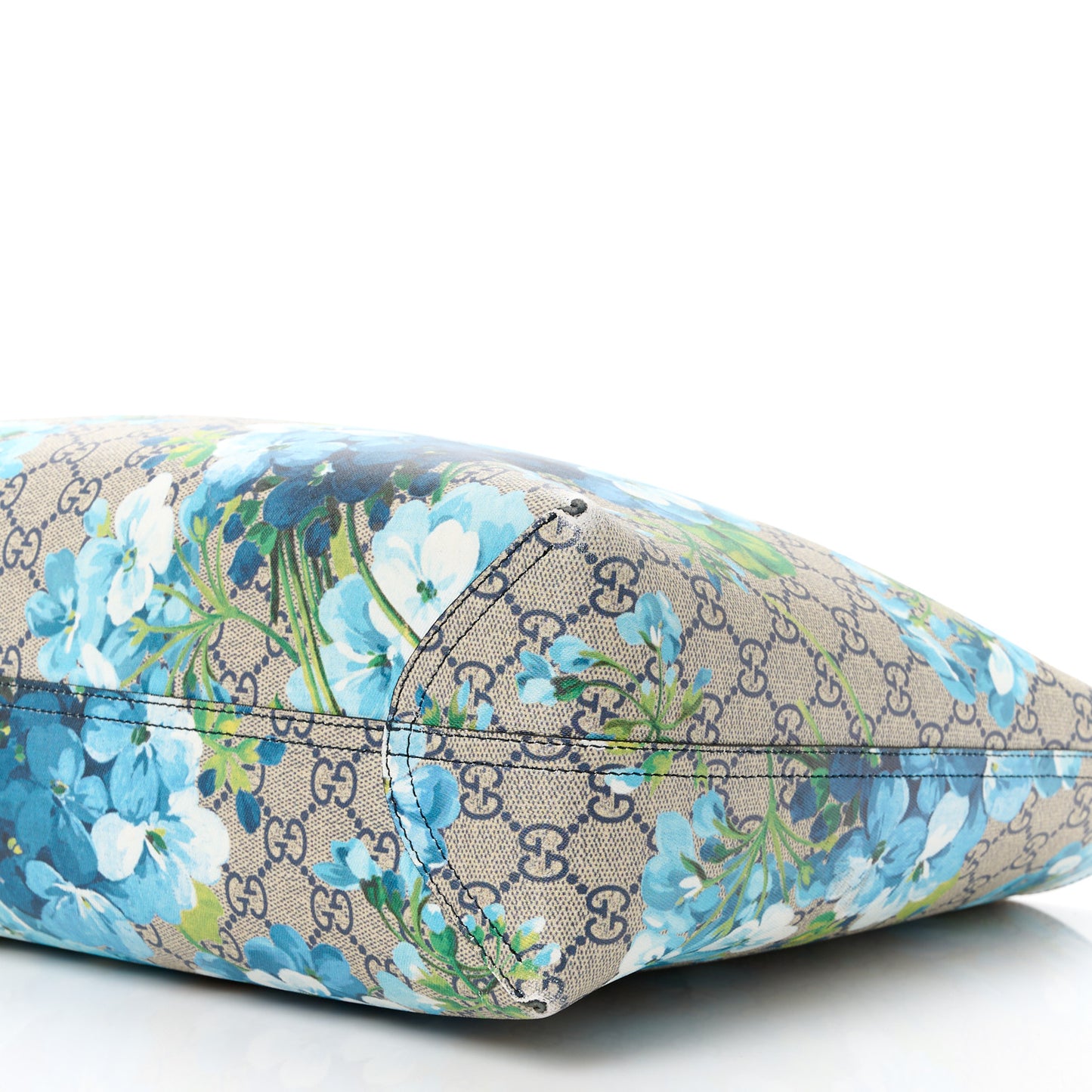 GG Supreme Monogram Blooms Medium Reversible Tote Beige Blue Navy
