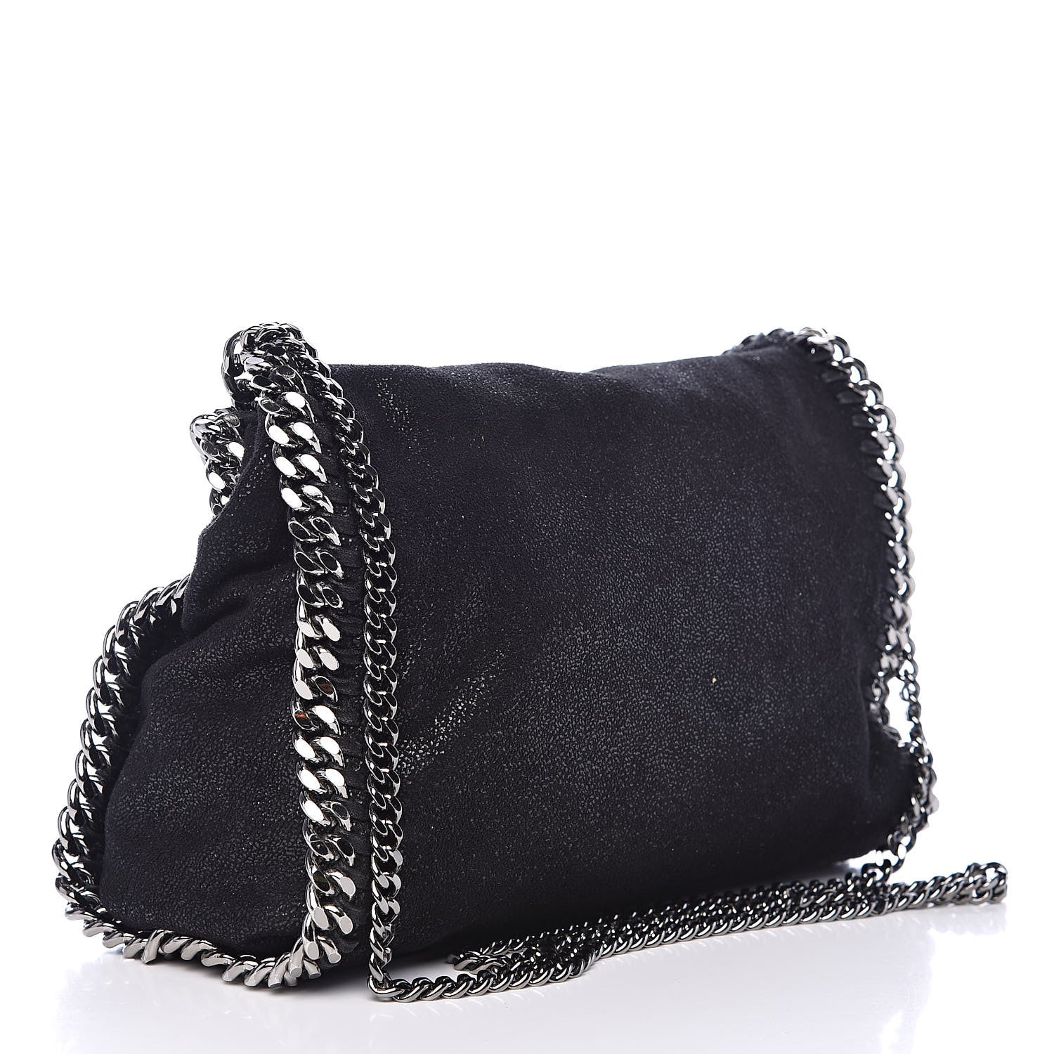 Stella McCartney Shaggy Deer Mini Falabella Fold Over Tote Black 3 of 9