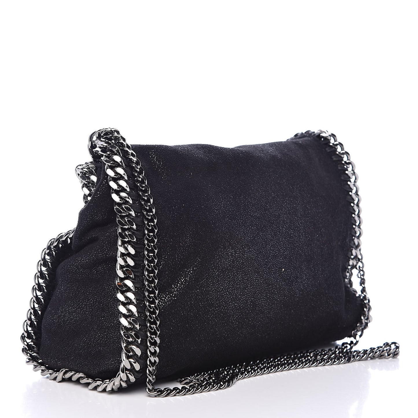 Shaggy Deer Mini Falabella Fold Over Tote Black