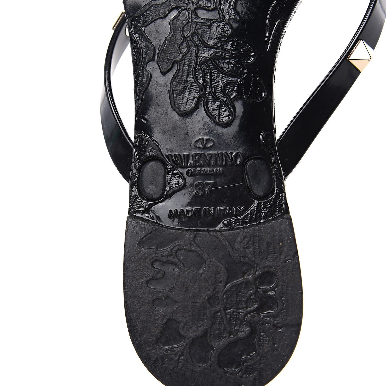 Valentino Garavani PVC Jelly Rockstud Bow Thong Sandals 37 Black 7 of 7