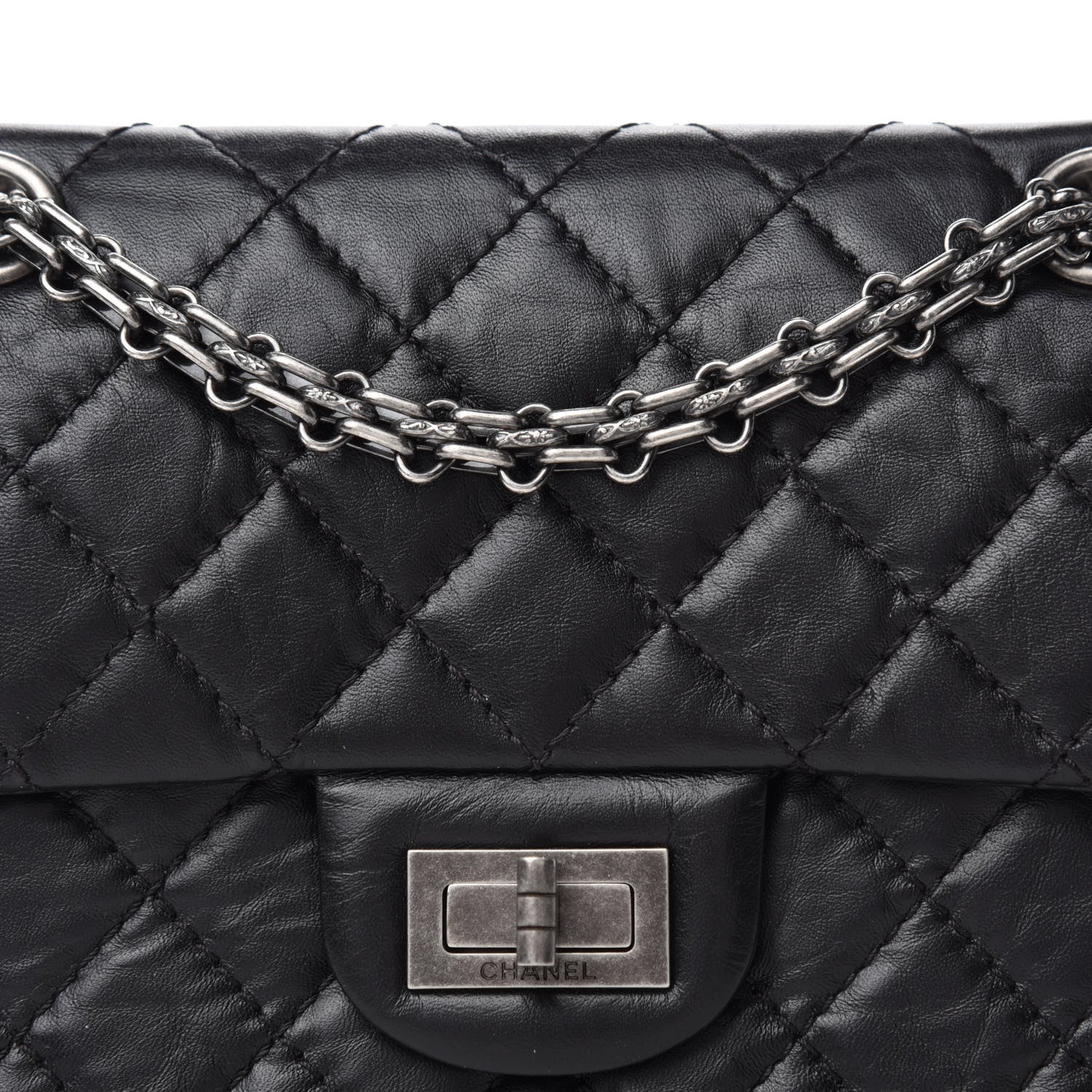Chanel Aged Calfskin Quilted 2.55 Reissue Mini Flap Black 10 of 11