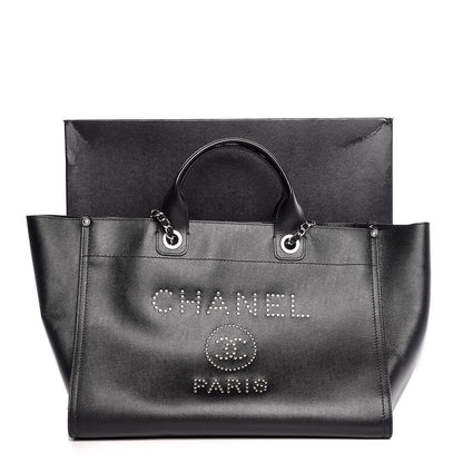 Chanel Caviar Medium Studded Deauville Tote Black 9 of 9