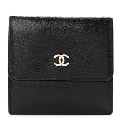 Chanel Goatskin Compact Double Sided Wallet Black 1 of 9