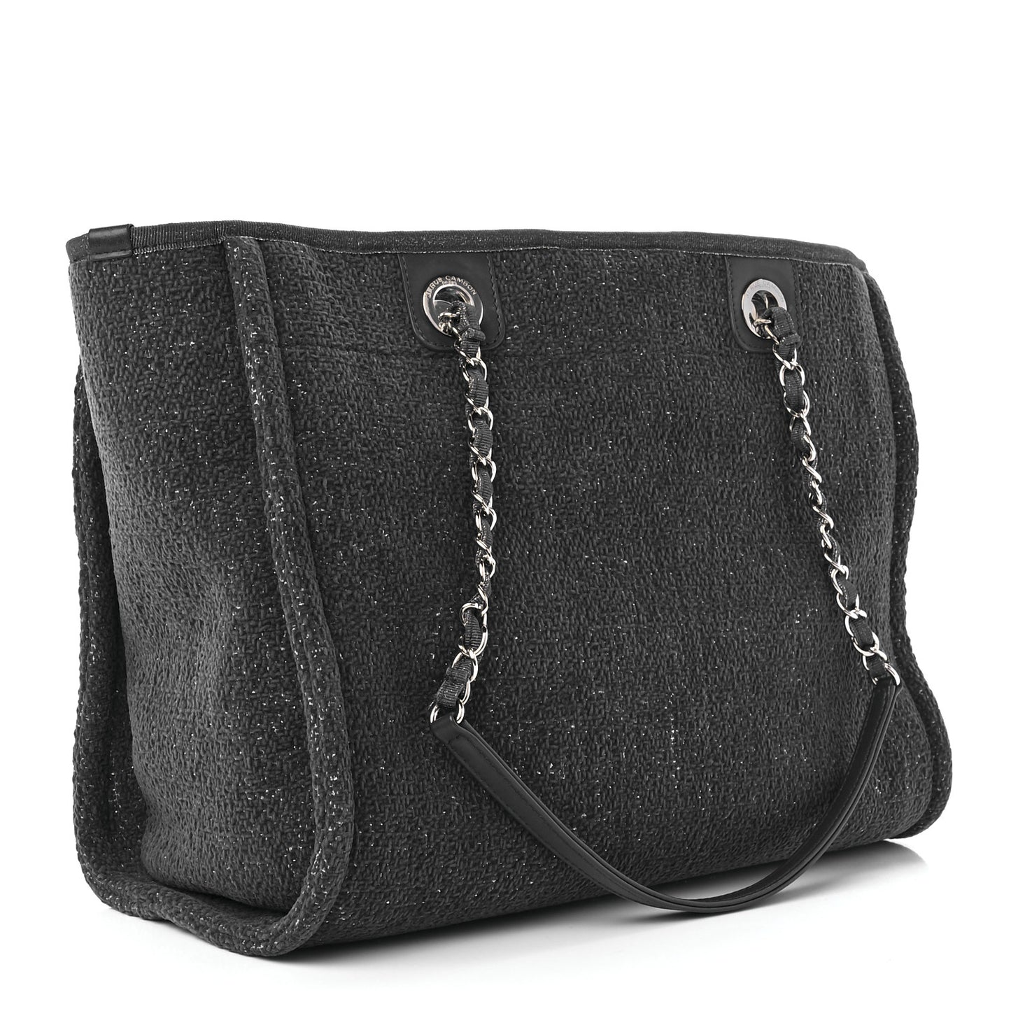 Lurex Boucle Small Deauville Tote Grey