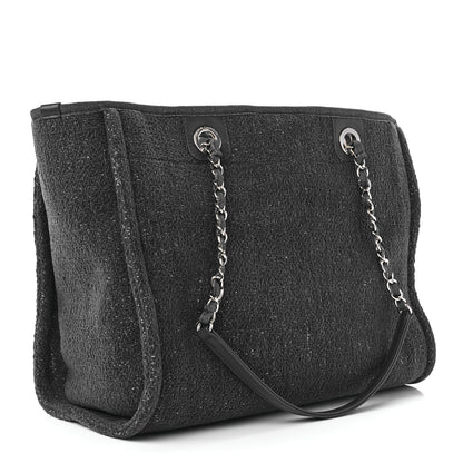 Chanel Lurex Boucle Small Deauville Tote Grey 3 of 11