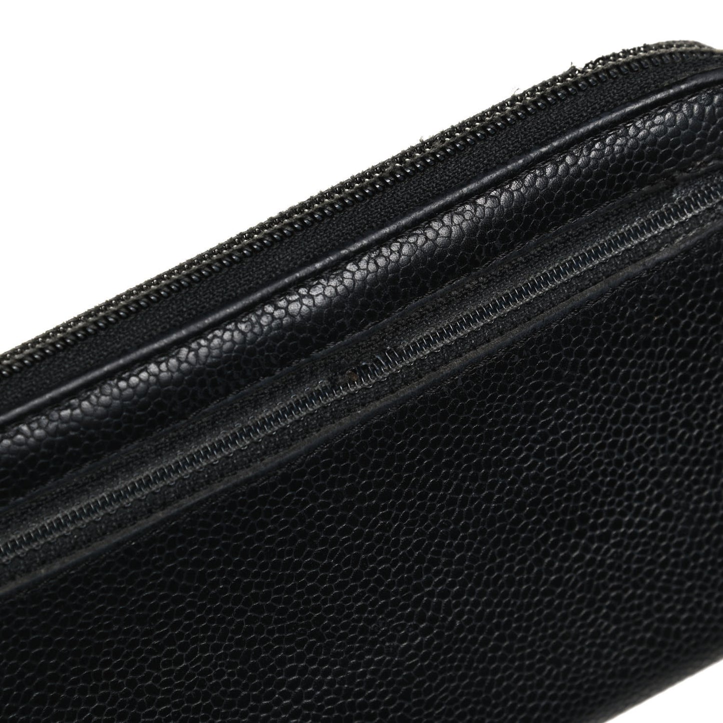 Caviar Large Timeless CC Zip Around Wallet Black
