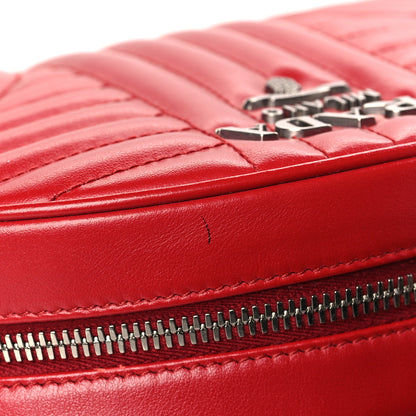 Prada Soft Calfskin Impunture Diagramme Dome Crossbody Bag Fuoco 9 of 9