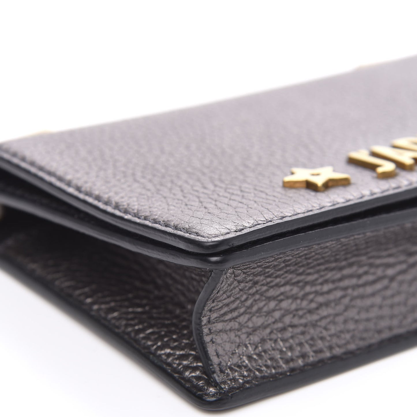 Metallic Grained Calfskin J'adior Clutch Gunmetal
