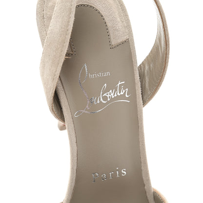 Christian Louboutin Veau Velours Astrid Sling 100 Pumps 36 Feve 8 of 9