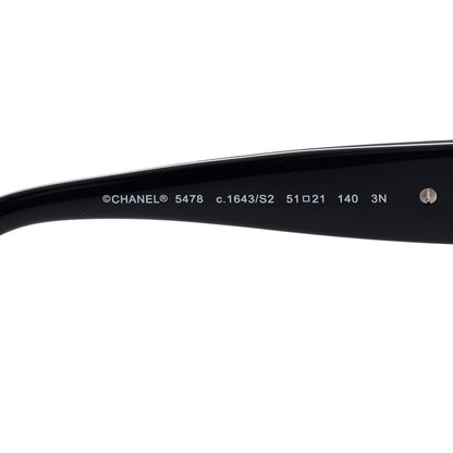 Chanel Acetate Square CC Pearl Heart Sunglasses 5478 Navy Blue 6 of 7