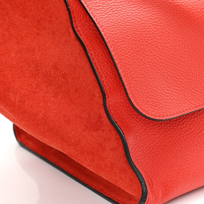 Celine Drummed Calfskin Suede Large Trapeze Vermillion 15 of 17