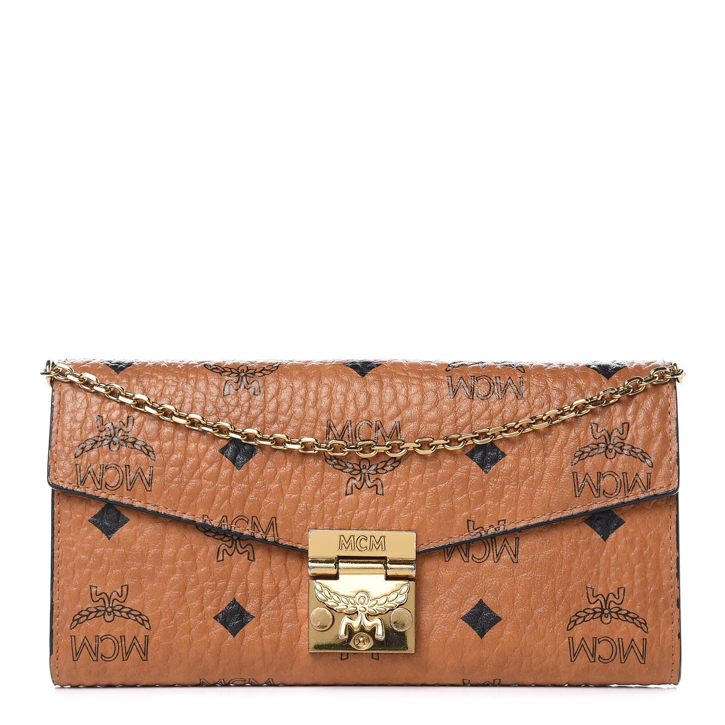 Visetos Large Patricia Wallet On Chain Cognac