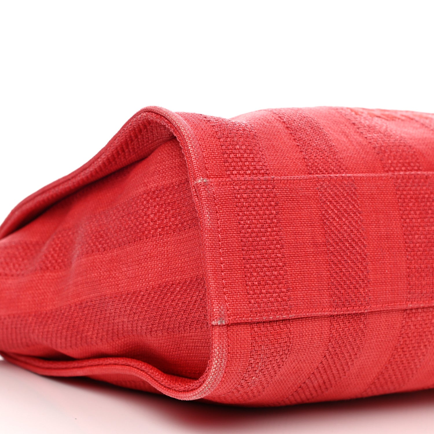 Chanel Mixed Fibers Striped Small Deauville Tote Red 10 of 13