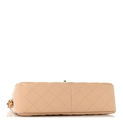 Chanel Caviar Quilted Jumbo Single Flap Beige Clair 4 of 11