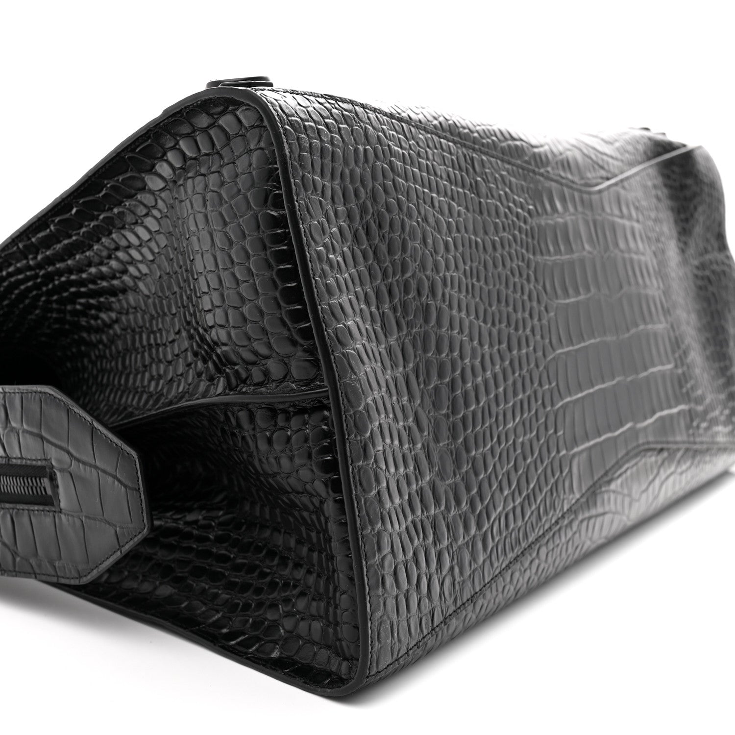 Balenciaga Semi Matte Calfskin Crocodile Embossed Neo Classic Black Hardware Large City Black 9 of 10