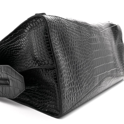 Balenciaga Semi Matte Calfskin Crocodile Embossed Neo Classic Black Hardware Large City Black 9 of 10