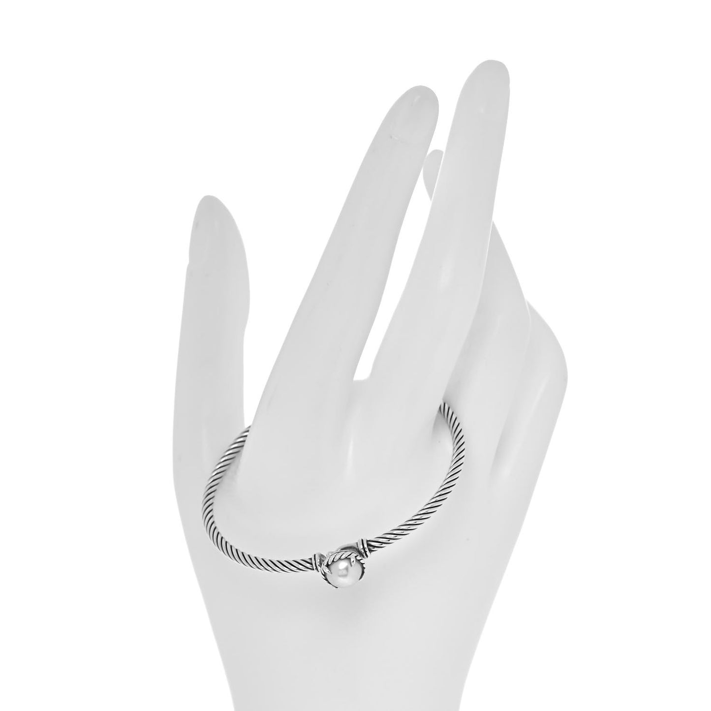 Sterling Silver Pearl 3mm Chatelaine Bracelet