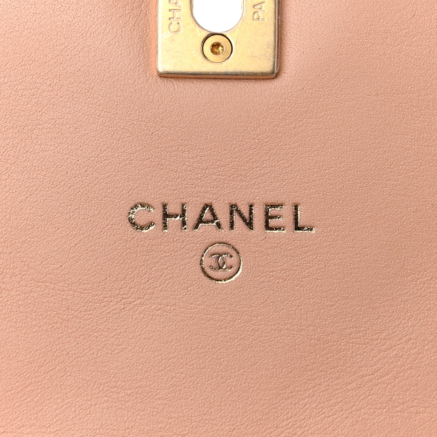 Calfskin Quilted Coco Mail Clutch With Chain Light Pink