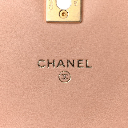 Chanel Calfskin Quilted Coco Mail Clutch With Chain Light Pink 6 of 11