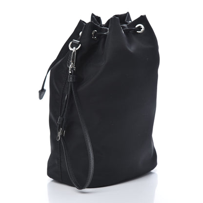 Prada Saffiano Tessuto Nylon Vela Bucket Wristlet Black 3 of 9