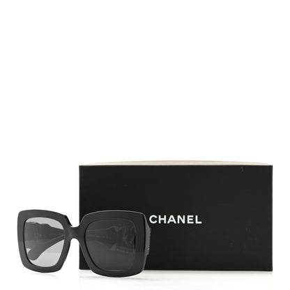 Chanel Acetate Calfskin Square Sunglasses 5474-Q Black 8 of 8
