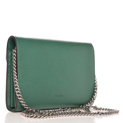 Gucci Calfskin Mini Dionysus Chain Wallet Emerald 3 of 7