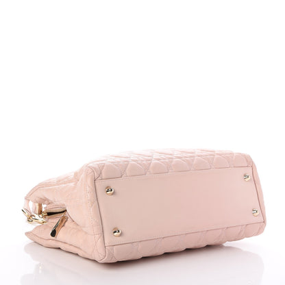 Christian Dior Lambskin Cannage Small Dior Soft Zipped Shopping Tote Light Pink 4 of 8