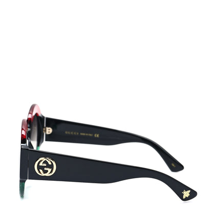 Gucci Round Frame GG0084S Sunglasses Glitter Red Green 3 of 7