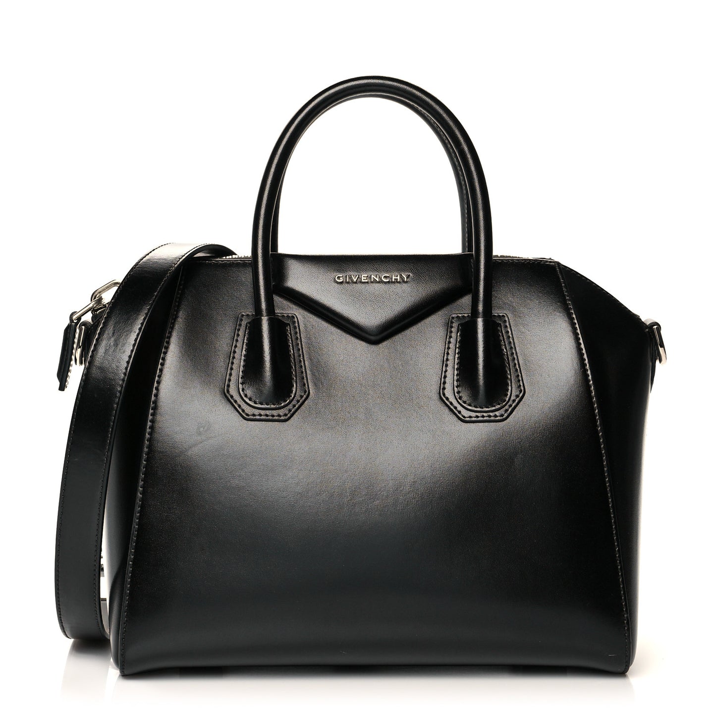 Shiny Lord Calfskin Small Antigona Black